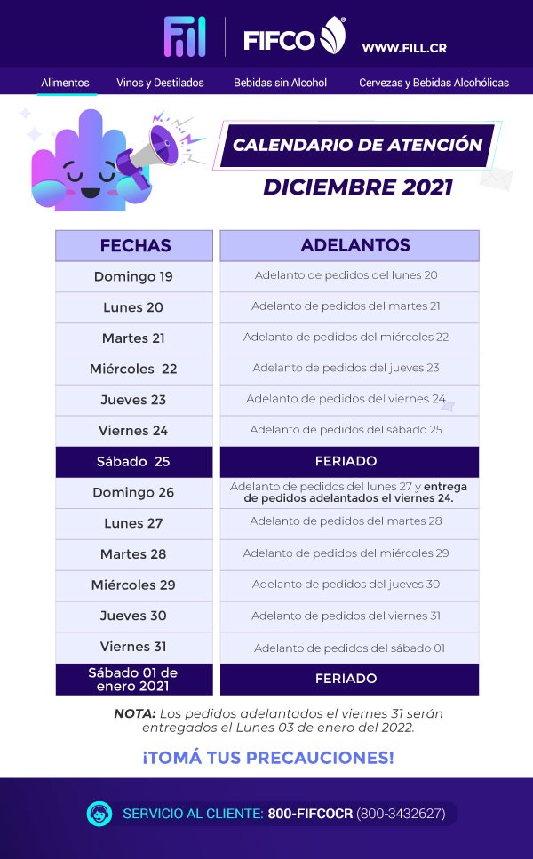 CALENDARIO DE ATENCIÓN